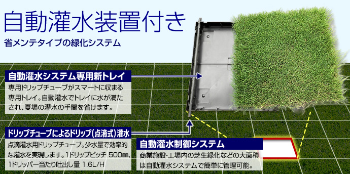 自動灌水装置付き省メンテタイプの緑化システム